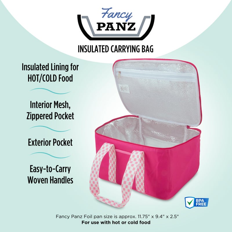 Fancy Panz - Pink Insulated Casserole Carrier Bag - Insulated Thermal Bags for Hot & Cold Food Holds 2 Standard Size Fancy Panz - 2 Pockets - Food Container - Hosting Essentials - Image 2