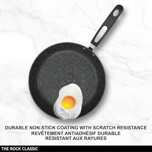 Starfrit The Rock 24 cm (9.5") Non-Stick Fry Pan - Durable Forged Aluminum - Oven Safe - PFOA Free - Easy to Clean - Black - Image 2