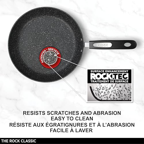 Starfrit The Rock 24 cm (9.5") Non-Stick Fry Pan - Durable Forged Aluminum - Oven Safe - PFOA Free - Easy to Clean - Black - Image 5