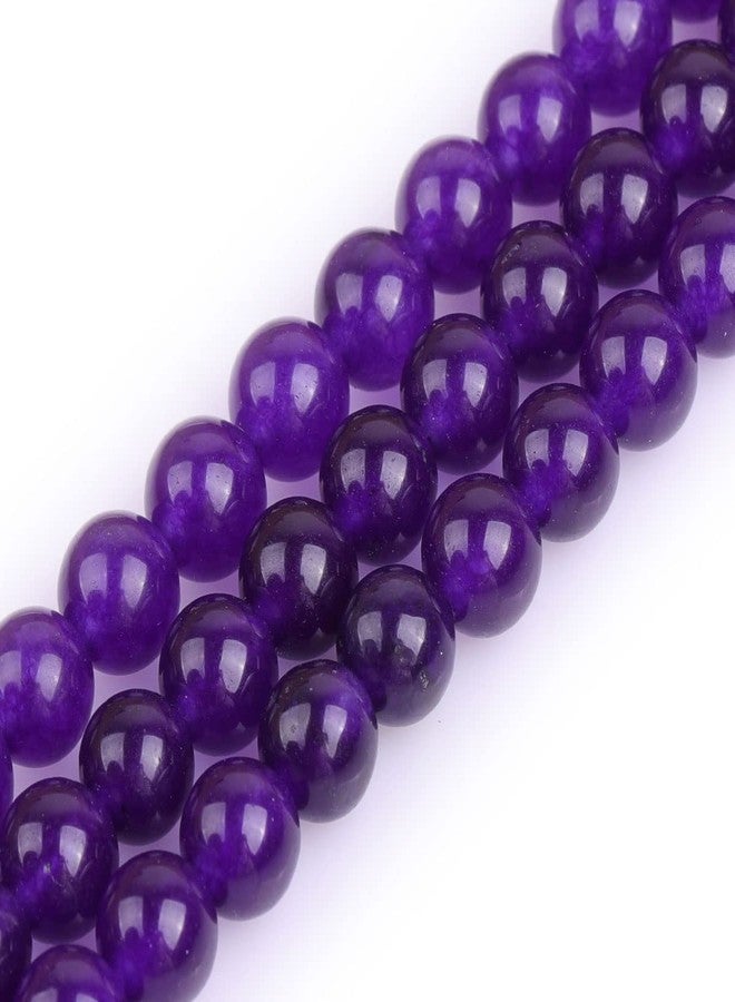 JOE FOREMAN 6mm Dark Purple Jade Round Natural Stone Bracelet Beads for Jewelry Making Strand 15'' Beaded Semi Precious Gemstone DIY Handmade Crafts Supplies - Image 1
