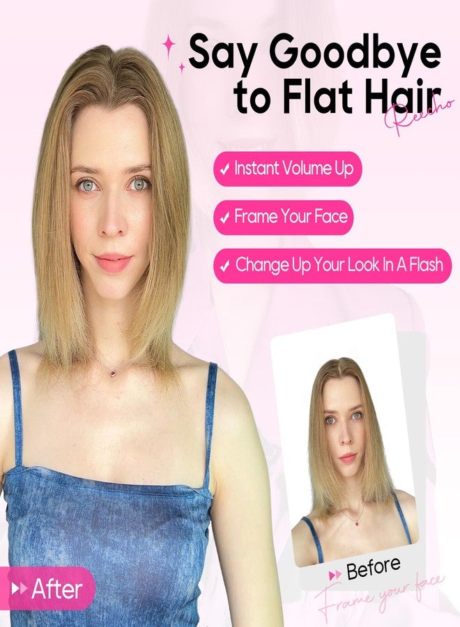 REECHO Clip in Hair Volumizer, 2PCS 6 inch Short Thick Clip in Hairpieces Adding Extra Volume Hair Extensions for Women (Milk Chocolate Brown) - Image 4