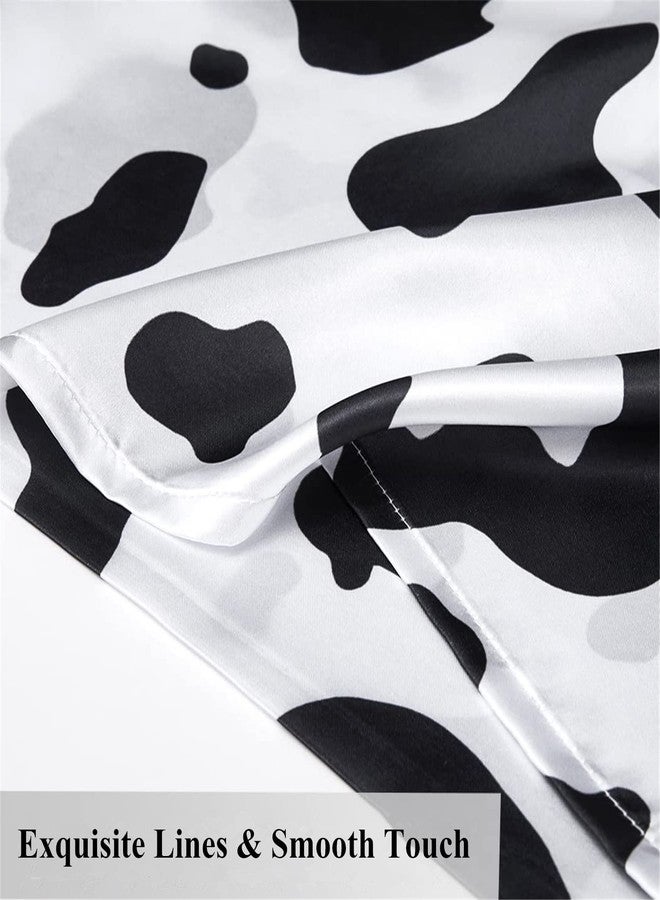 URLINENS Satin Pillowcase for Hair and Skin Cow Print Silk Satin Pillowcase 2 Pack Standard Size Pillow Cases Set of 2 Cooling Silky Pillow Cover with Envelope Closure (20x26 inches, Cow) - Image 5