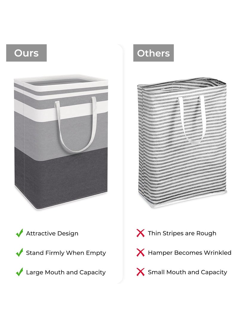 HomeHacks HomeHacks 1Pack Large Laundry BasketWaterproof Freestanding Laundry Hamper Collapsible Tall Clothes Hamper with Extended Handles for Clothes Toys in The Dorm and FamilyGradient Grey 75L  - Image 3