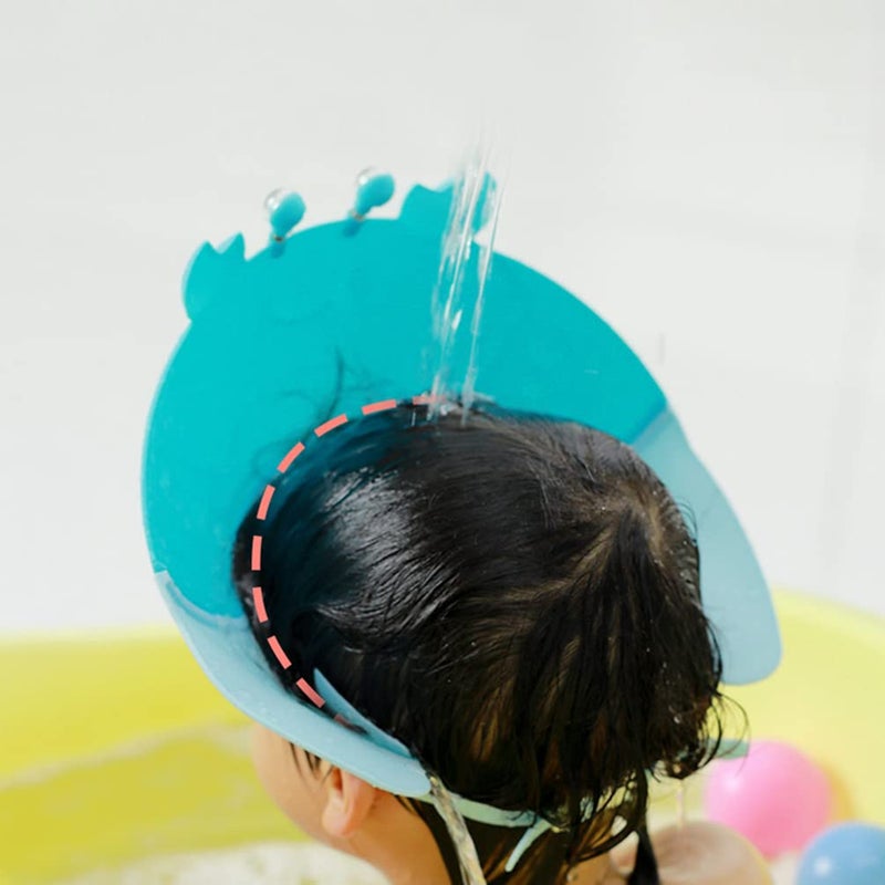TOYANDONA Toddler Hair Washing Shield Baby Shower Cap, 2pcs Cute Crab Shampoo Hat Adjustable Silicone Shower Cap Hair Washing Hat for Kids Toddler Baby Bath Cap (Blue+ Red) Kids - Image 5