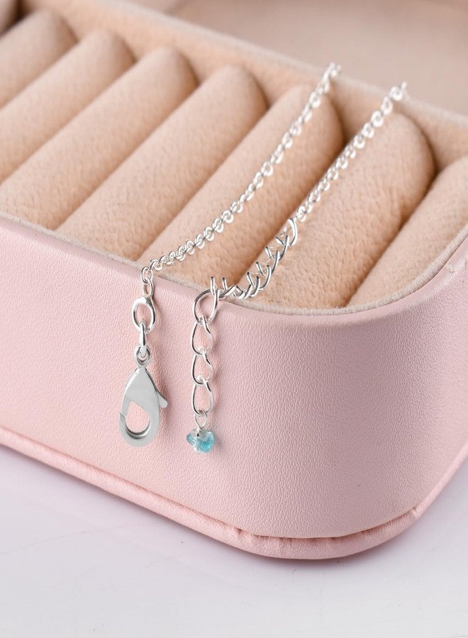 Yanara Sky Apatite Anklets Nuggets Ankle Bracelets for Women Natural Birthstone Silver Plated Jewelry in 9” +1.5” inch Chakra Crystals Christmas Gifts For Her - Image 3