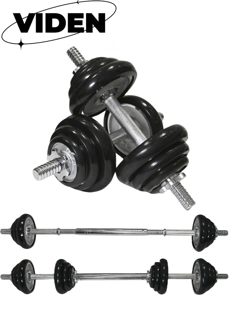 Viden 20KG Galvanized Cast Iron Dumbbell Barbell Set Freely Adjustable Weight Family Gym Office Exercise Men And Women Strength Training Body Shaping - Image 1
