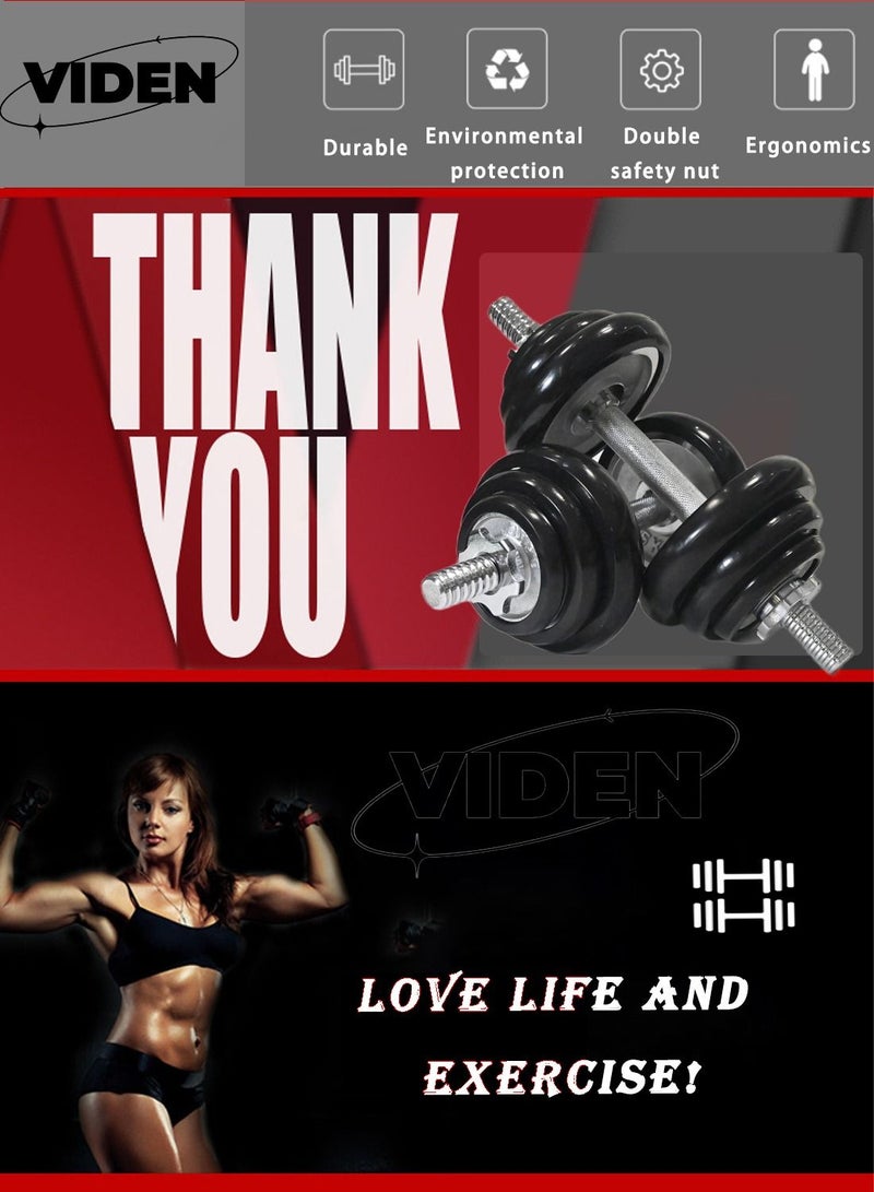 Viden 20KG Galvanized Cast Iron Dumbbell Barbell Set Freely Adjustable Weight Family Gym Office Exercise Men And Women Strength Training Body Shaping - Image 5