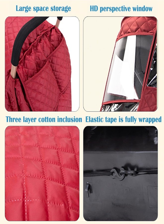 WYI Double Stroller Winter Rain Cover,Winter Cover for Double Tandem Stroller,Big Size Universal Rain and Wind Cover (Grey) - Image 4