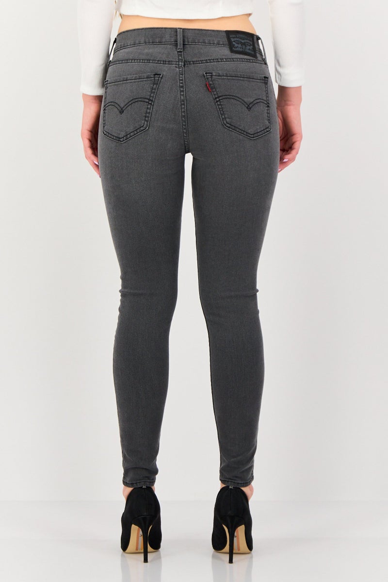 Levi's Women Super Skinny Fit Washed Stretchable Jeans, Grey - Image 3
