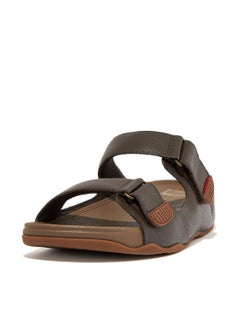 FitFlop 049-695 Gogh Moc Slide In Leather Sandals Chocolate L05-092  - Image 3