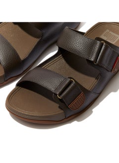 FitFlop 049-695 Gogh Moc Slide In Leather Sandals Chocolate L05-092  - Image 2
