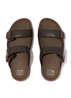 FitFlop 049-695 Gogh Moc Slide In Leather Sandals Chocolate L05-092  - Image 1