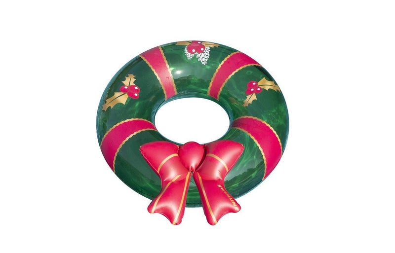 Swimline Christmas Wreath Pool Ring Inflatable Lounge Float with Fun Design for Adults Teens Durable Vinyl Ring for Pool Lake or Beach Easy to Inflate and Store - Image 2