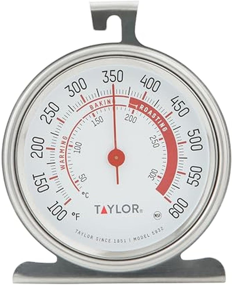 Taylor Precision Products 5932 Large Dial Kitchen Cooking Oven Thermometer, 3.25 Inch Dial, Stainless Steel - Image 1