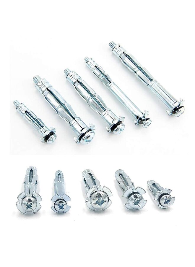 أداة تثبيت مرساة الحائط مع 18 قطعة من براغي مرساة الحائط المجوفة، مجموعة متنوعة من مسدسات التثبيت شديدة التحمل لتثبيت مرساة التجويف على ألواح الجبس - Image 3