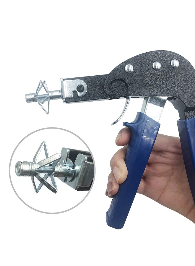 أداة تثبيت مرساة الحائط مع 18 قطعة من براغي مرساة الحائط المجوفة، مجموعة متنوعة من مسدسات التثبيت شديدة التحمل لتثبيت مرساة التجويف على ألواح الجبس - Image 4