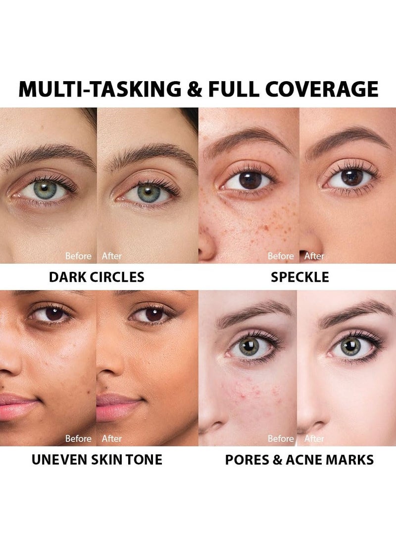 سيوسي قطعتان من خافي عيوب العين بتغطية كاملة، خافي عيوب مثالي تحت العين، خافي عيوب مقاوم للماء للهالات السوداء والانتفاخات، كريم أساس كريمي لتفتيح العين، مضاد للشيخوخة، لمسة نهائية طبيعية غير لامعة، احمرار - Image 3