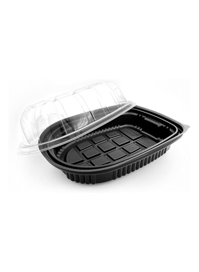 هالاباك Halapack 10PCS Black Microwavable Container with Lid 1/2/3/4/6 Compartments, Ideal for Hot and Cold Food, Microwave Safe, Washable and Reusable, Suitable for Homes, Restaurants, and Catering Services - Image 2