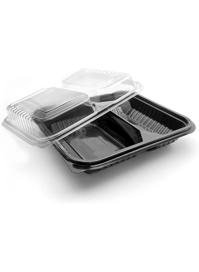 هالاباك Halapack 10PCS Black Microwavable Container with Lid 1/2/3/4/6 Compartments, Ideal for Hot and Cold Food, Microwave Safe, Washable and Reusable, Suitable for Homes, Restaurants, and Catering Services - Image 3