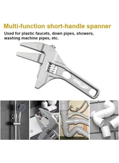 FLORISCA FLORISCA Adjustable Wrench Short Shank 668mm Opening Range Repair Tool Multiuse Style C Universal Snap Wrench Spanner Hand Tool Accessories Home Plumbing Work Pack of 1  - Image 5