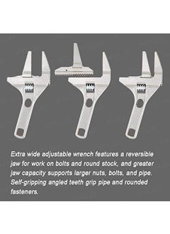 FLORISCA FLORISCA Adjustable Wrench Short Shank 668mm Opening Range Repair Tool Multiuse Style C Universal Snap Wrench Spanner Hand Tool Accessories Home Plumbing Work Pack of 1  - Image 4