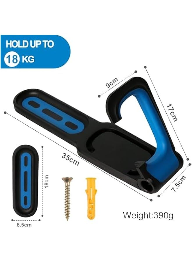 TRASSLE Foldable Bike Wall Hook, Black ABS Painted Sports Bicycle Parking Rack for Indoor Garage Bikes Display - Image 2