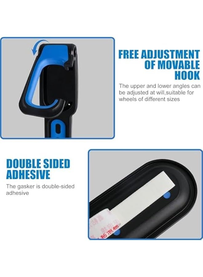 TRASSLE Foldable Bike Wall Hook, Black ABS Painted Sports Bicycle Parking Rack for Indoor Garage Bikes Display - Image 5