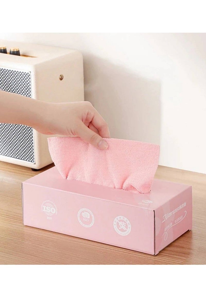 صندوق فوط من المايكروفايبر، 20 فوطة قابلة لإعادة الاستخدام 20 × 20 سم للمسح والتنظيف، عالية الامتصاص - Image 1