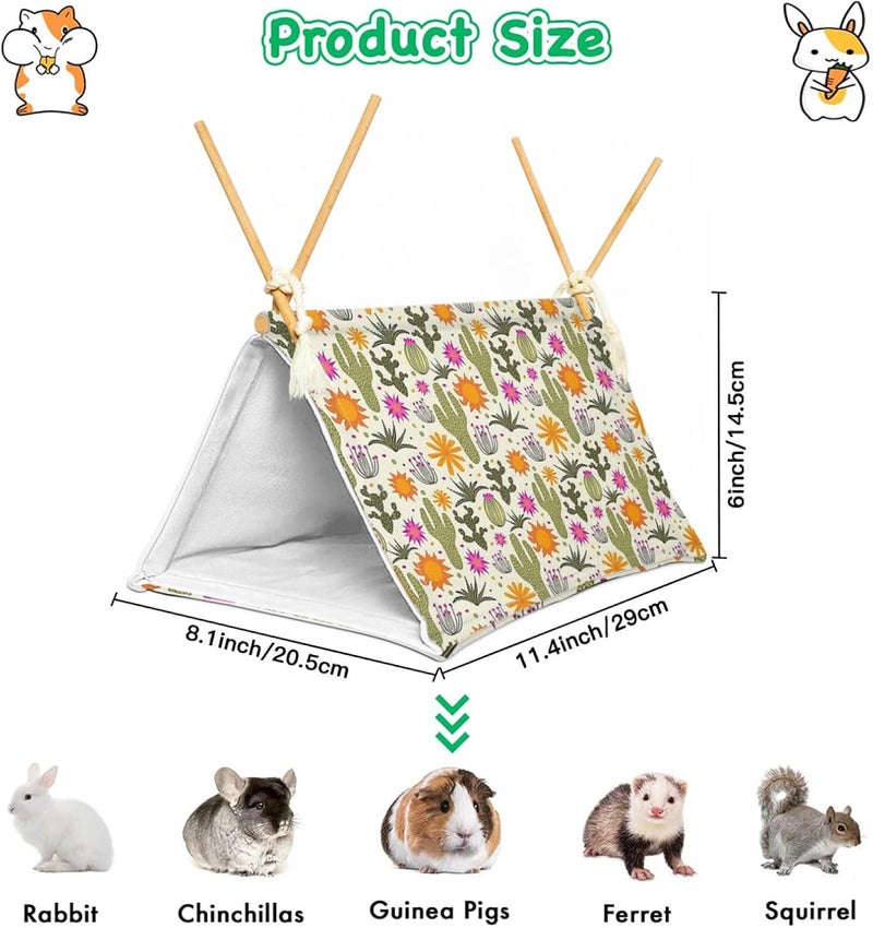 Aipush Bearded Dragon Reptile Sleeping Bed Tent Hide Tank Decor Accessories Habitat Shelter for Lizard Bearded Dragon Leopard Gecko (Cactus 1) - Image 4