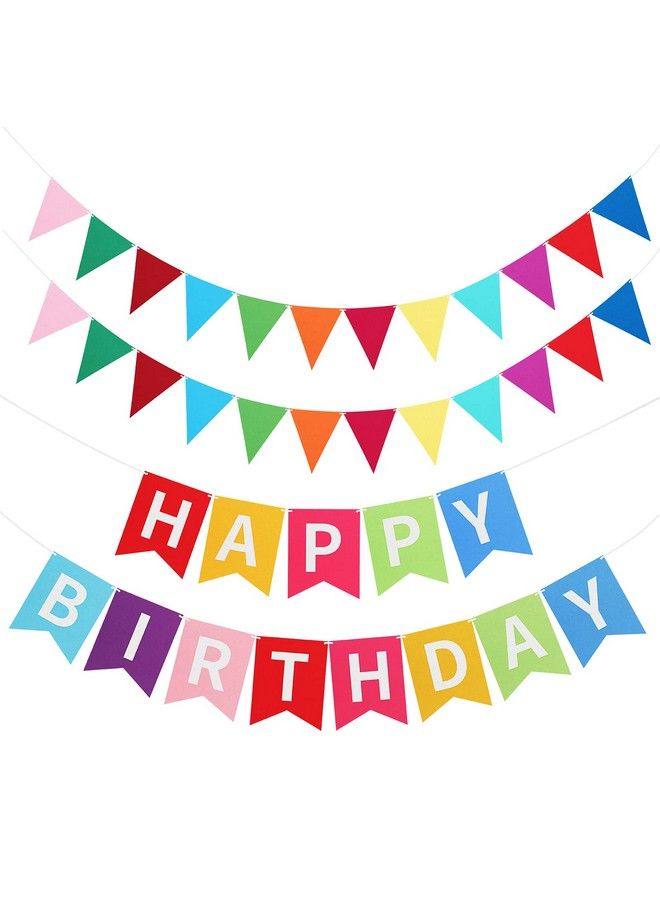 Irenare لافتة عيد ميلاد ملونة سعيدة 4 قطع من علم قماش الفيلت قوس قزح بألوان متنوعة زينة حفلات معلقة تم تجميعها لعيد ميلاد سعيد زينة حفلات عيد الميلاد - Image 2