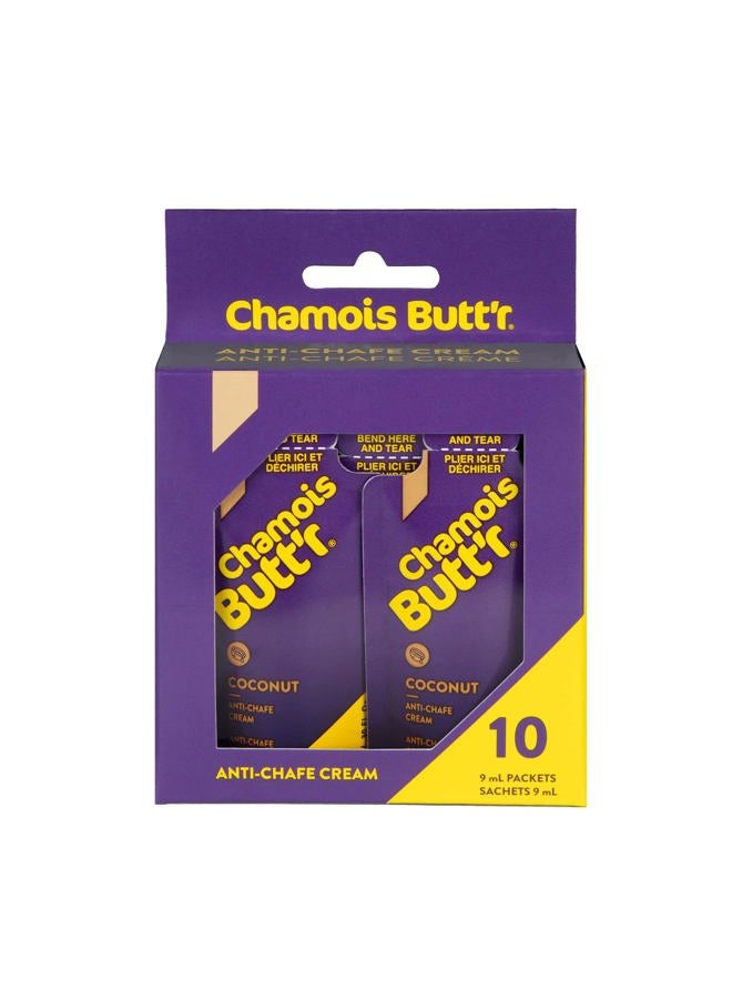 Chamois Butt'r كريم جوز الهند المضاد للاحتكاك، عبوة 10 من أكياس 9 مل - Image 1