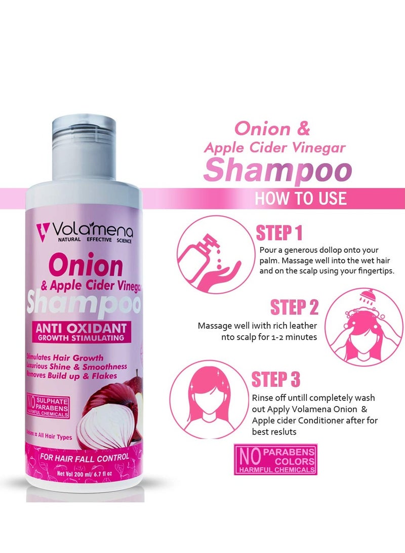 VOLAMENA WITH DEVICE Onion Apple Cider Vinegar Shampoo 200 ml - Image 4