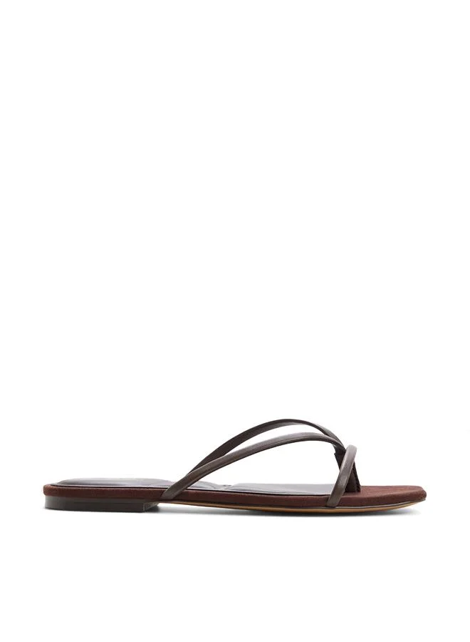 Stivie Ladies Brown Flat Sandals