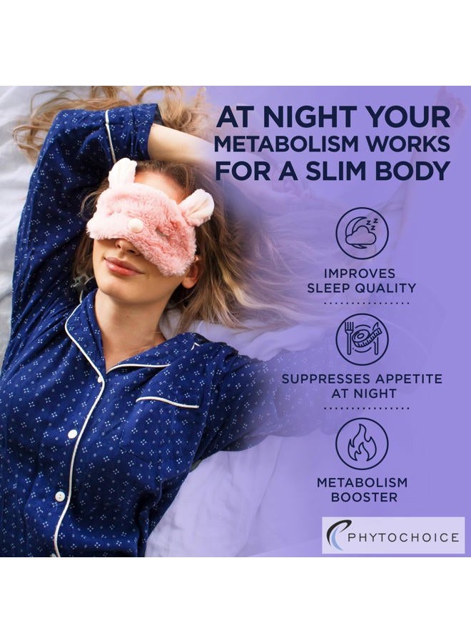 PhytoChoice Night Time Fat Burner - Weight Loss Diet Pills with Magnesium Melatonin CLA L-Carnitine that Work at Night, Appetite Suppressant, Carb Blocker, Nighttime Metabolism Booster for Women and Men 60 Caps. - Image 5