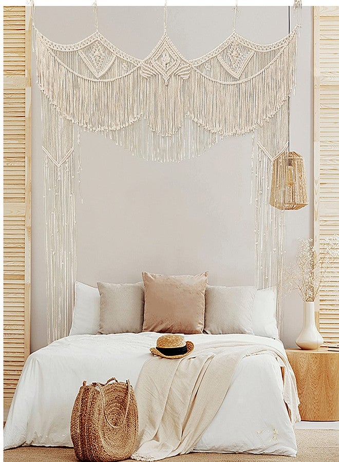 kiido Large Macrame Wedding Backdrop for Arbor/Arch Bohemian Wall Hanging Decor Boho Doorway/Window Curtains Room Divider Home Geometric Art Decor Beautiful Room Decoration-Crown 63" W x 78" L - Image 4