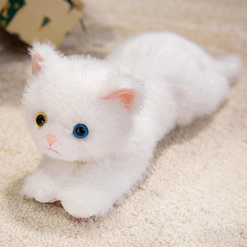 PEACH CAT Cat Stuffed Animal 12 Realistic Kitten Plushies Soft Plush Toys Gifts for Kids White - Image 3