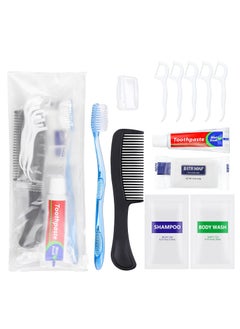 HQSLsund 5 Sets Personal Hygiene Kit Basic Toiletry Kits Homeless Supplies Bulk for TravelCharityBusiness Include 5 Toothbrush 5 Toothpaste 5 Comb 5 Bath Soap 5 Shampoo5 Body Wash 25 Floss Picks 