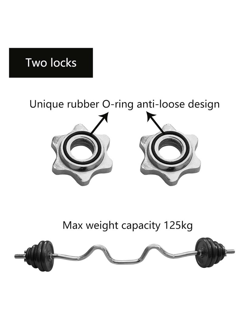 Spall EZ Curl Barbell Bar with Spin-Lock Collars – 47" Chrome-Plated Solid Steel Curling Bar for Biceps, Triceps, Arm, and Upper Body Strength Training - Image 4