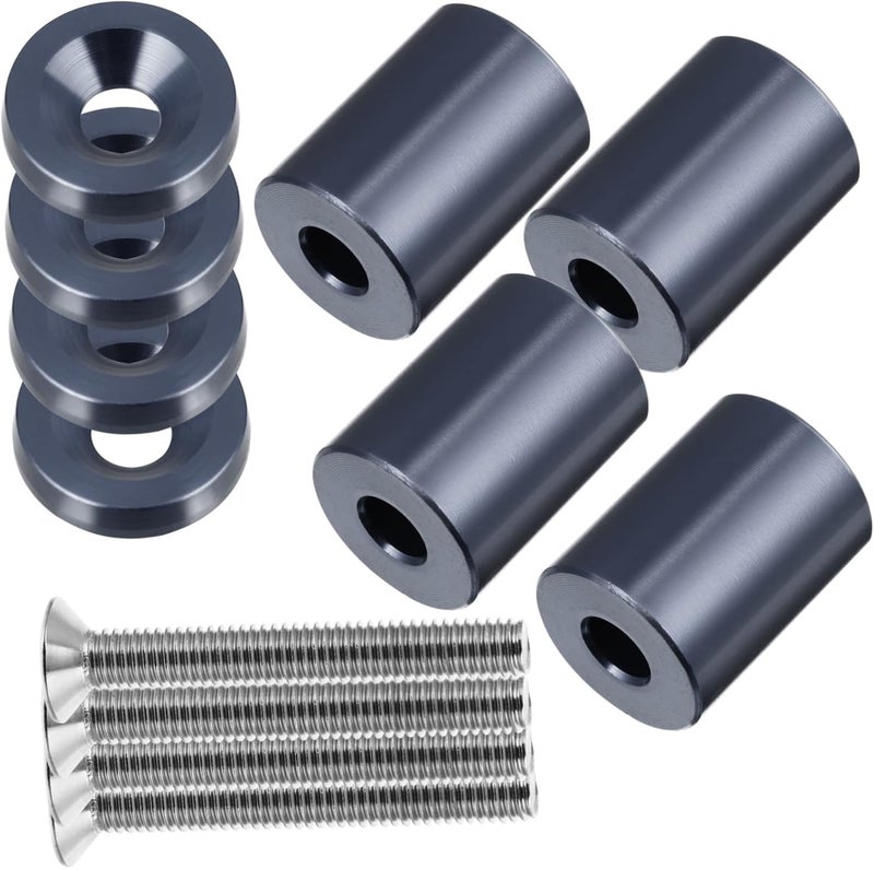 JECOMPRIS Engine Riser Kit for Car Vent Hood Aluminum Alloy Hood Spacer 6mm Fitment - Image 1