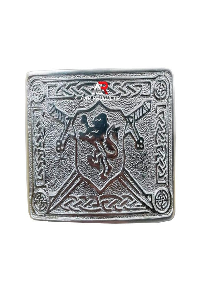 AAR Scottish Kilt Belt Buckle Design Chrome Finish - Image 1