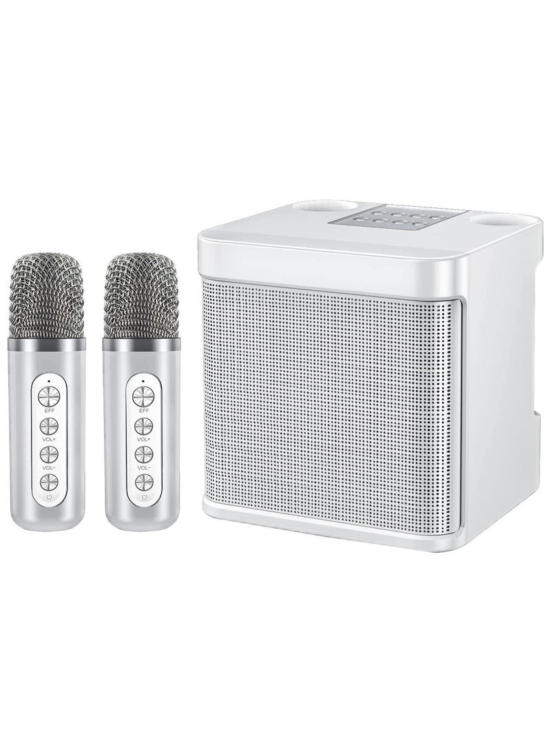 Karaoke Speaker Machine with 2 Wireless Microphones Portable Bluetooth with Echo and Vocal Cut - Image 2