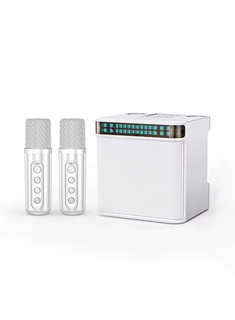 Karaoke Speaker Machine with 2 Wireless Microphones Portable Bluetooth with Echo and Vocal Cut - Image 1