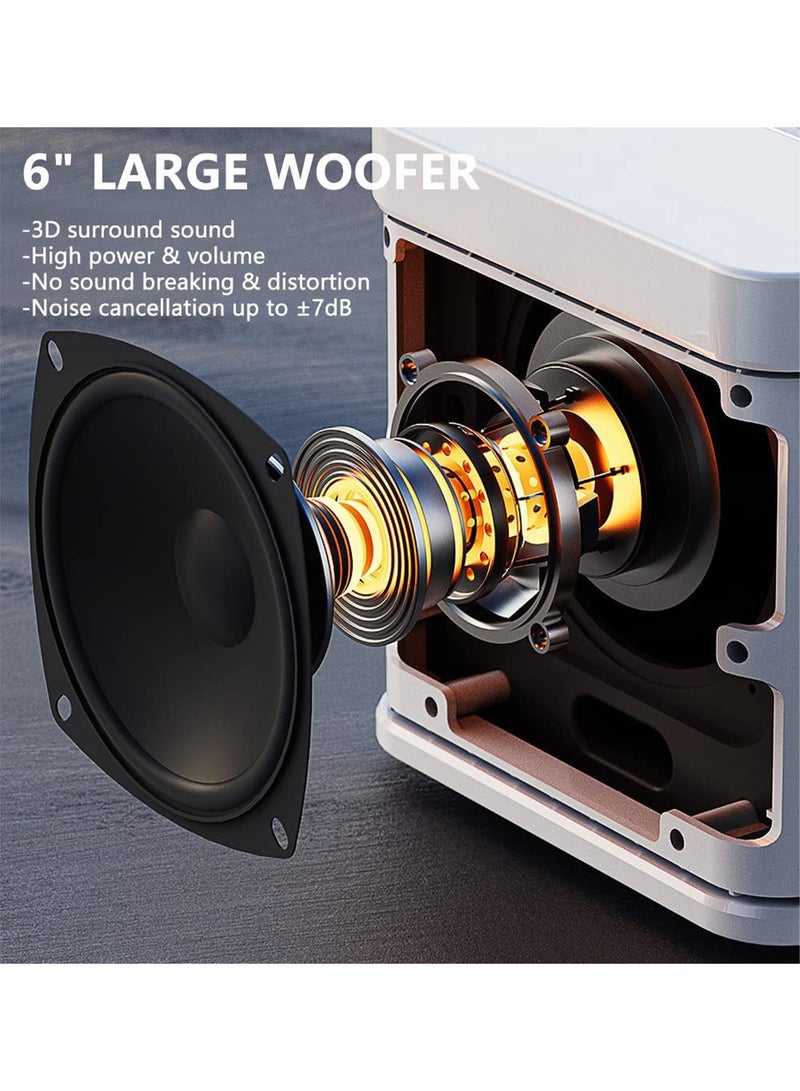 Karaoke Speaker Machine with 2 Wireless Microphones Portable Bluetooth with Echo and Vocal Cut - Image 3