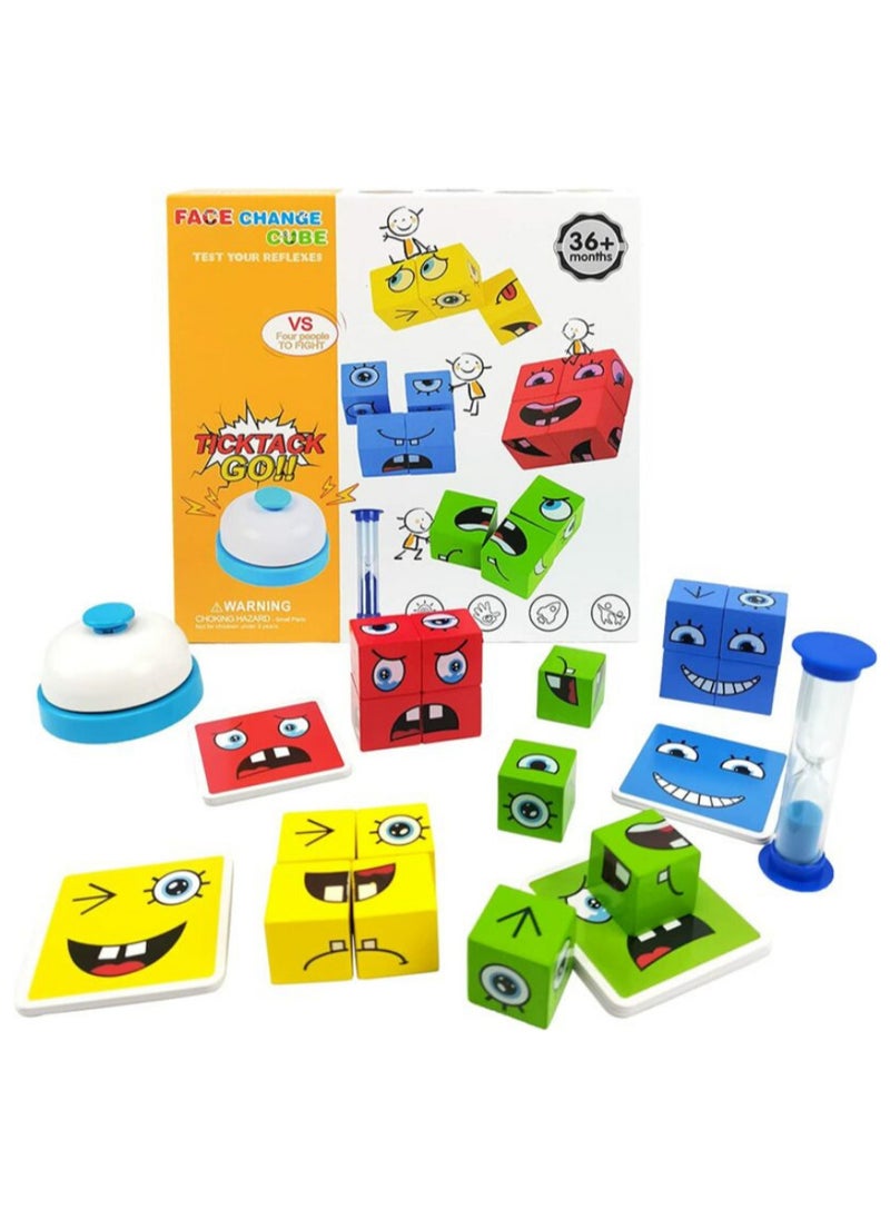 Face Expression Game for Kids & Family – Wooden Educational Puzzle, Emotion Matching Blocks, Brain Development Toy for Ages 3+  - Image 1