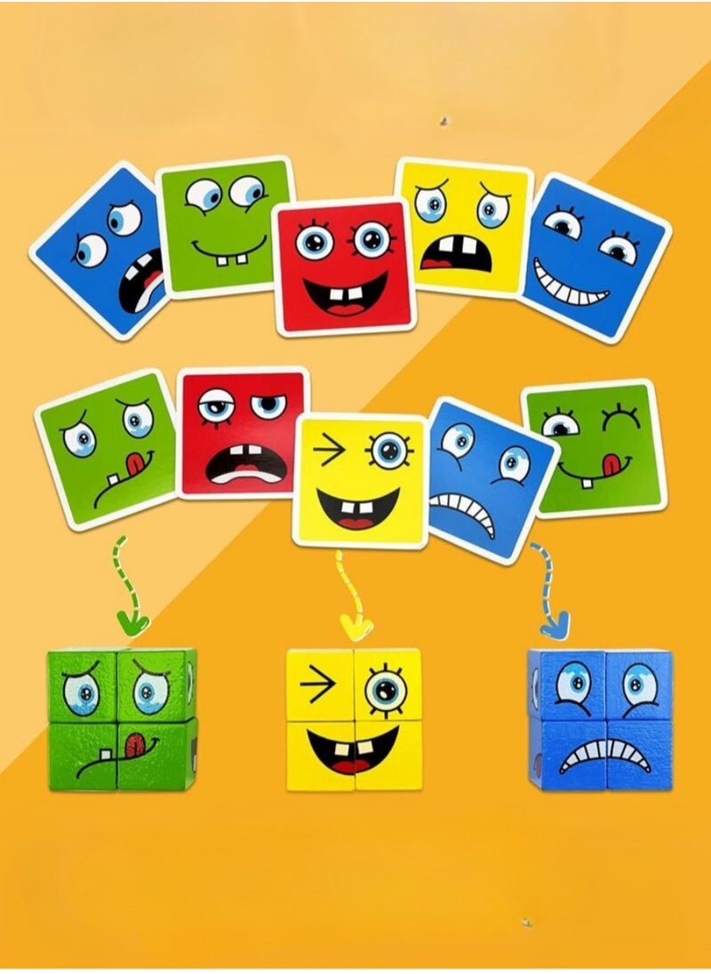 Face Expression Game for Kids & Family – Wooden Educational Puzzle, Emotion Matching Blocks, Brain Development Toy for Ages 3+  - Image 5