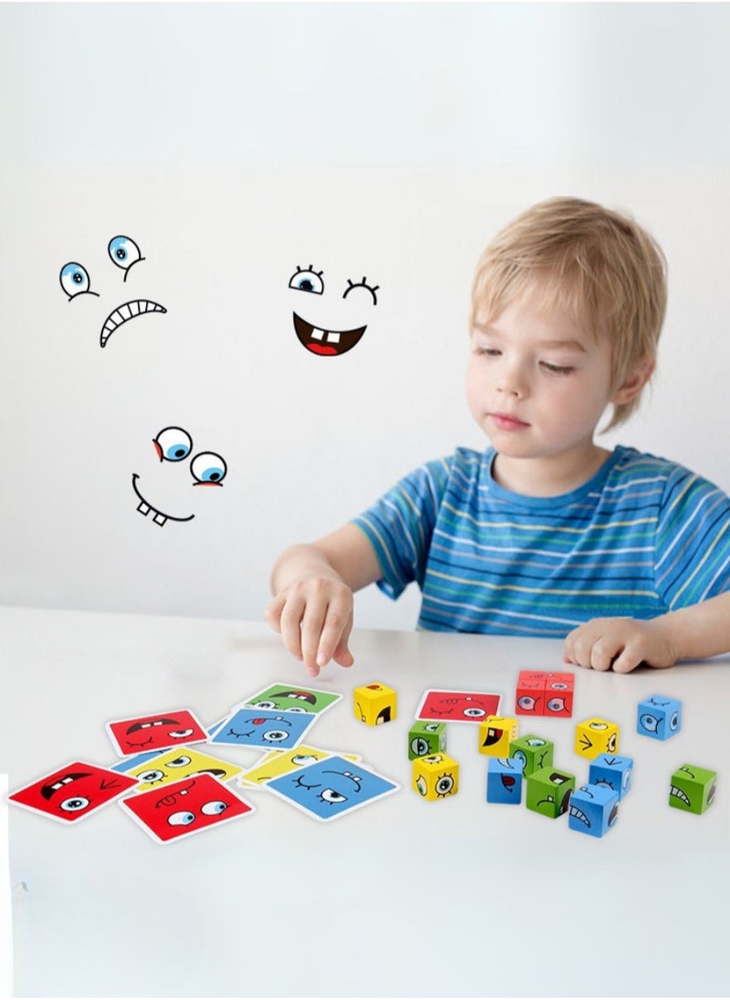 Face Expression Game for Kids & Family – Wooden Educational Puzzle, Emotion Matching Blocks, Brain Development Toy for Ages 3+  - Image 4