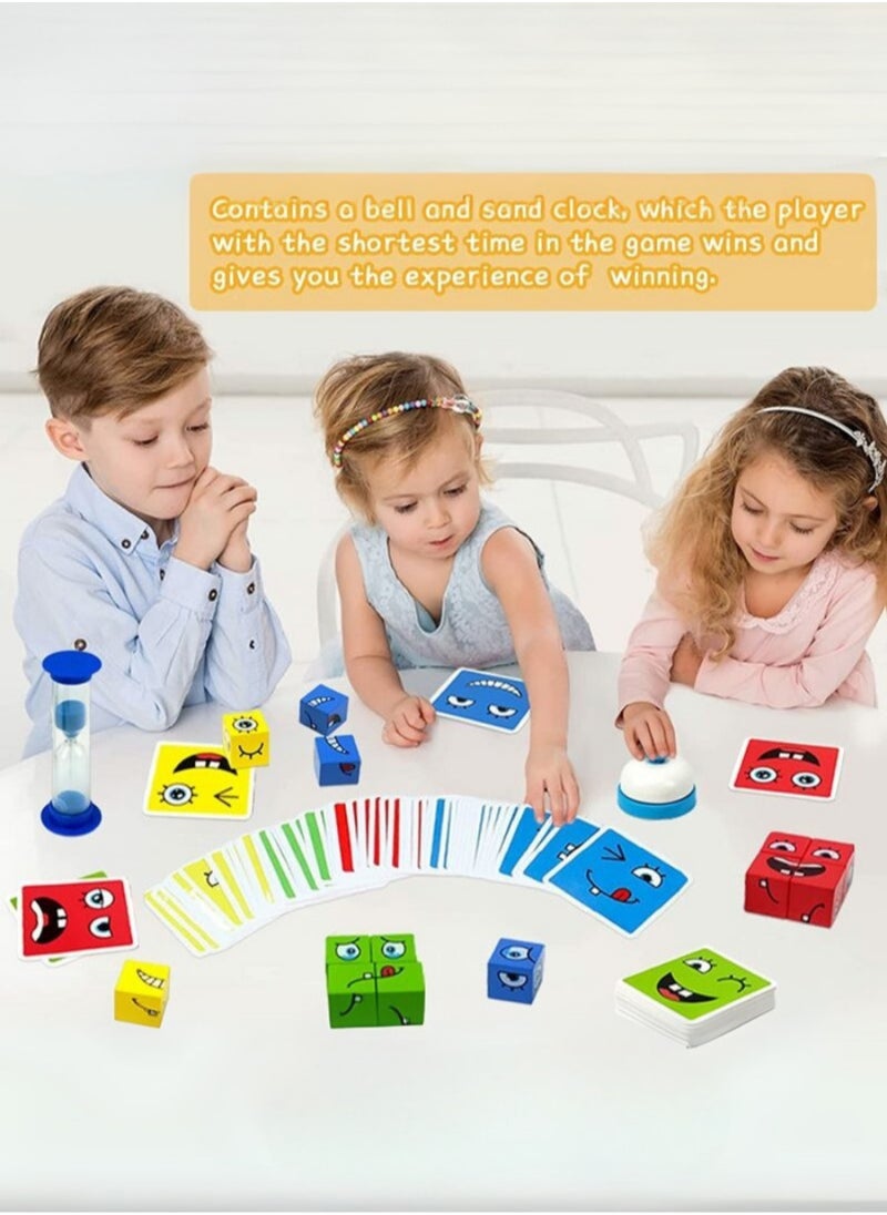 Face Expression Game for Kids & Family – Wooden Educational Puzzle, Emotion Matching Blocks, Brain Development Toy for Ages 3+  - Image 2
