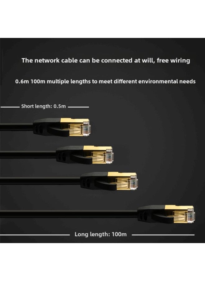 Generic Computer Jumper Gold-plated Crystal Head CAT6 Finished Network Cable CAT6E Connection Line Super Six Types Of Unshielded Network Cable-Line Length:0.5M  - Image 1