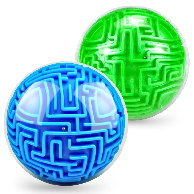 Hymaz 2 Pack 3D Puzzle Maze Ball Memory Sequential Gravity Cube Balls Educational Toys for Kids Teens Adults Hard Challenges Game Lover Tiny Balls Brain Teasers Game Gifts - Image 2