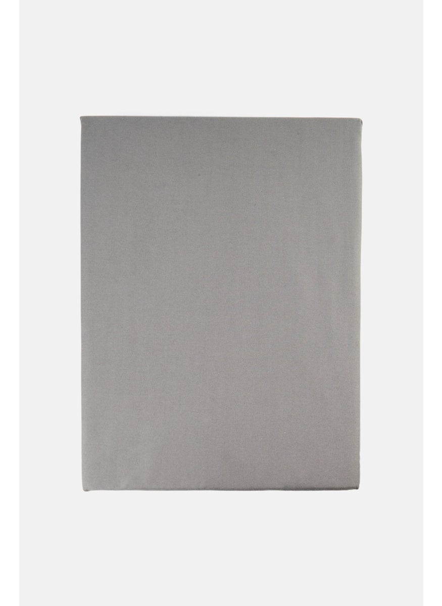 Cotton home 3 Pieces Queen Plain Fitted Sheet With Pillow Case 160 x 200 cm, Dark Grey  - Image 2